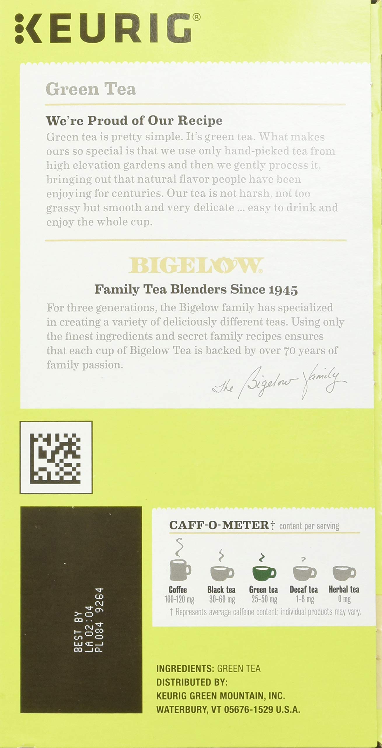 Capsula Bigelow en una cafetera Keurig preparando té para rapidez y consistencia