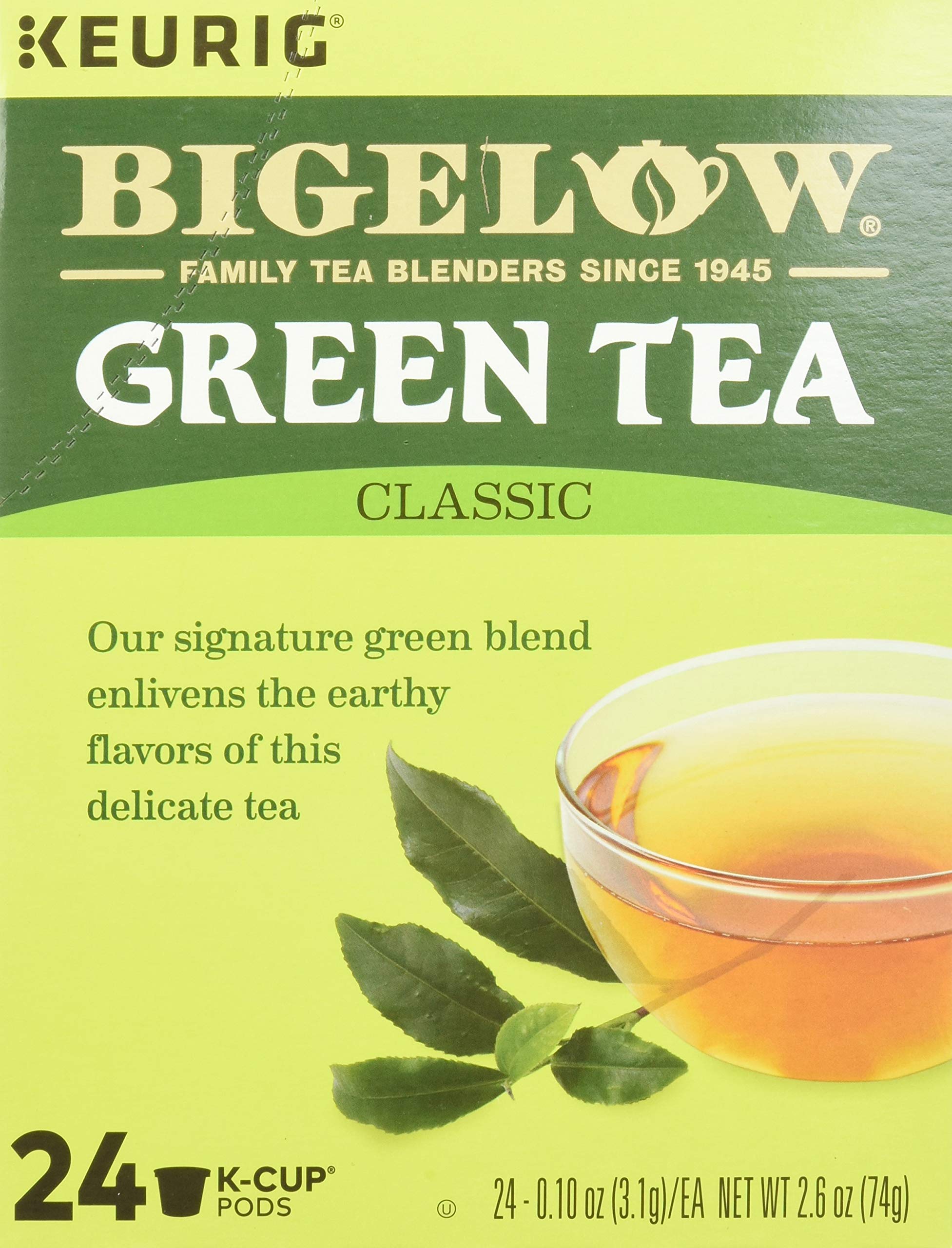 Hojas de té verde Bigelow en textura cercana que evidencian calidad y origen alto