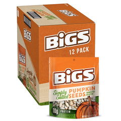 BIGS paquete frontal de 12 bolsas mostrando presentación conveniente