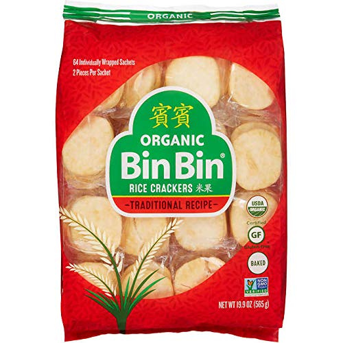 Bin Bin paquete frontal mostrando sello orgánico y tamaño 565 g, ideal para compartir