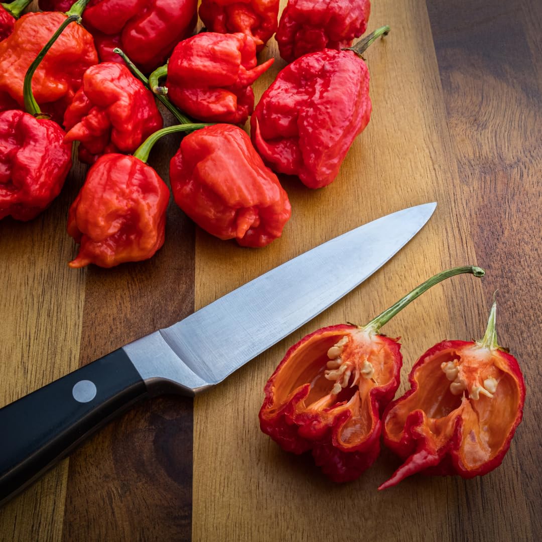 Sartén con Birch & Meadow Carolina Reaper infusionando aceite, ideal para salsas picantes