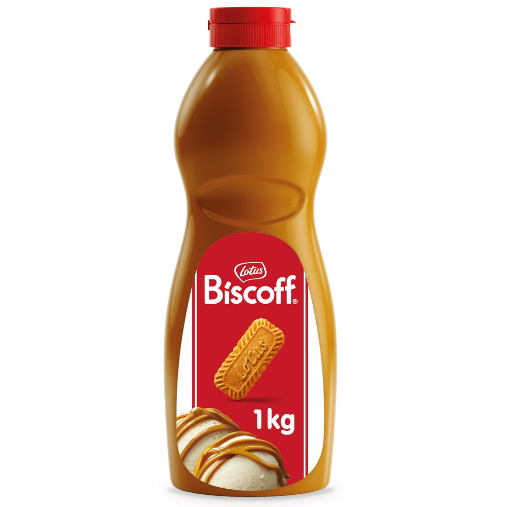 Biscoff botella comparada con taza para visualizar tamaño práctico