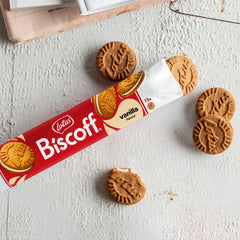 Lotus Biscoff paquete individual abierto listo para consumir y llevar