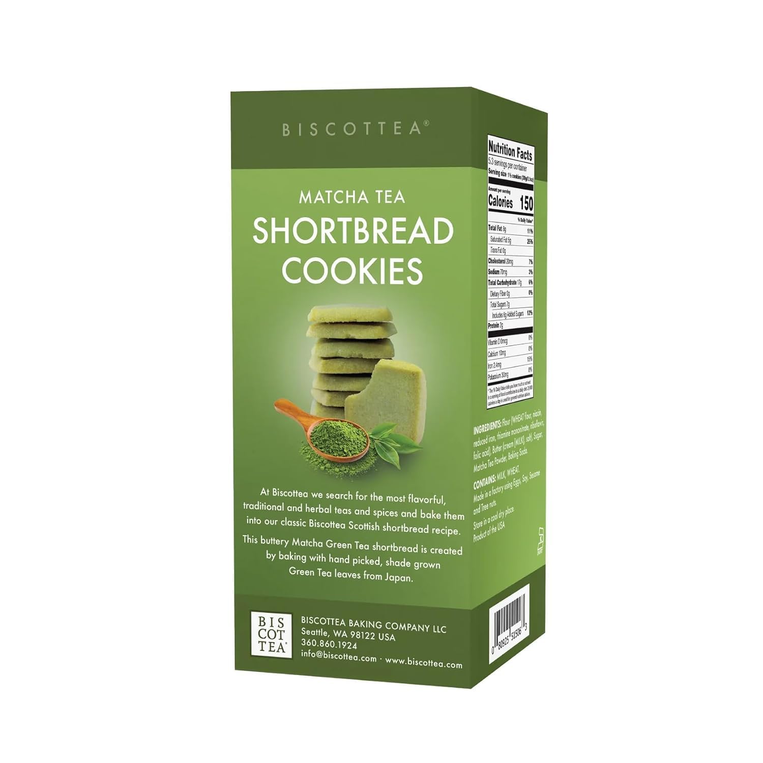 BISCOTTEA matcha galletas junto a taza de té para mostrar cómo acompañan bebidas