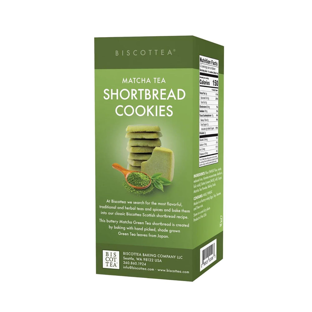 BISCOTTEA matcha galletas junto a taza de té para mostrar cómo acompañan bebidas