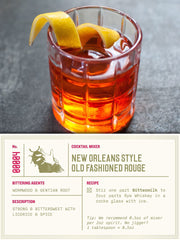 Bittermilk servido en copa Old Fashioned listo para beber