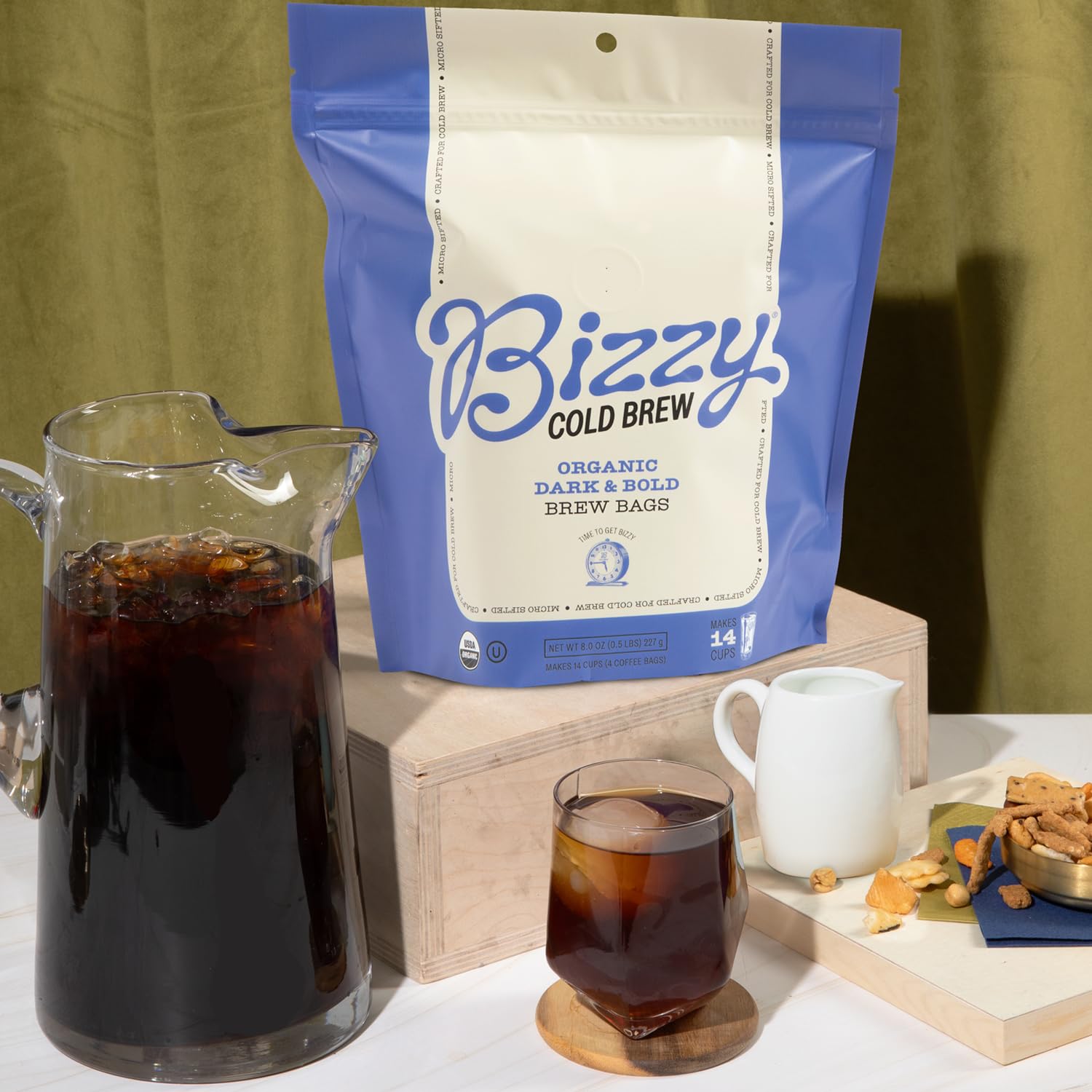 Bizzy textura del café molido grueso optimizado para cold brew.