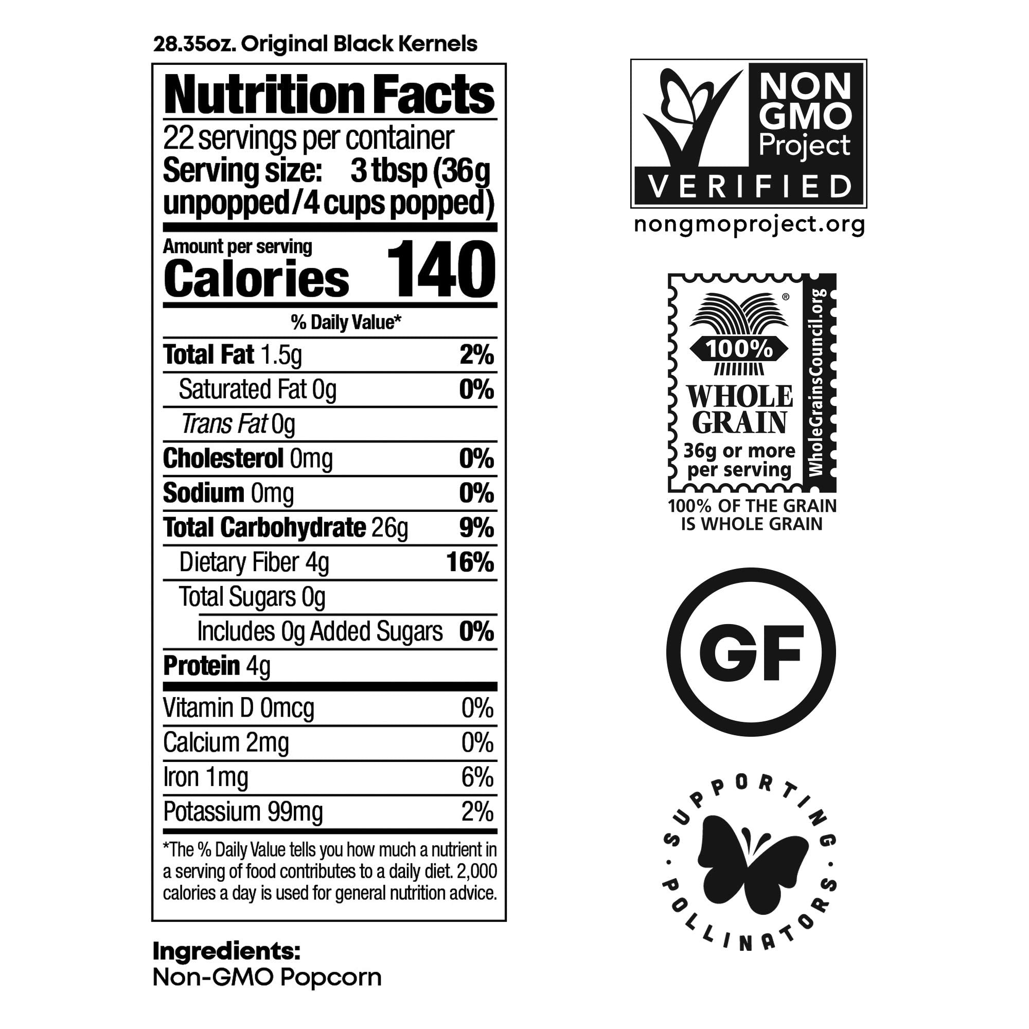 Black Jewell etiqueta Non-GMO destacada, confianza y origen claro