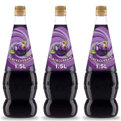 Generic Blackcurrant Concentrate vista frontal del pack de tres, ahorro y sabor intenso