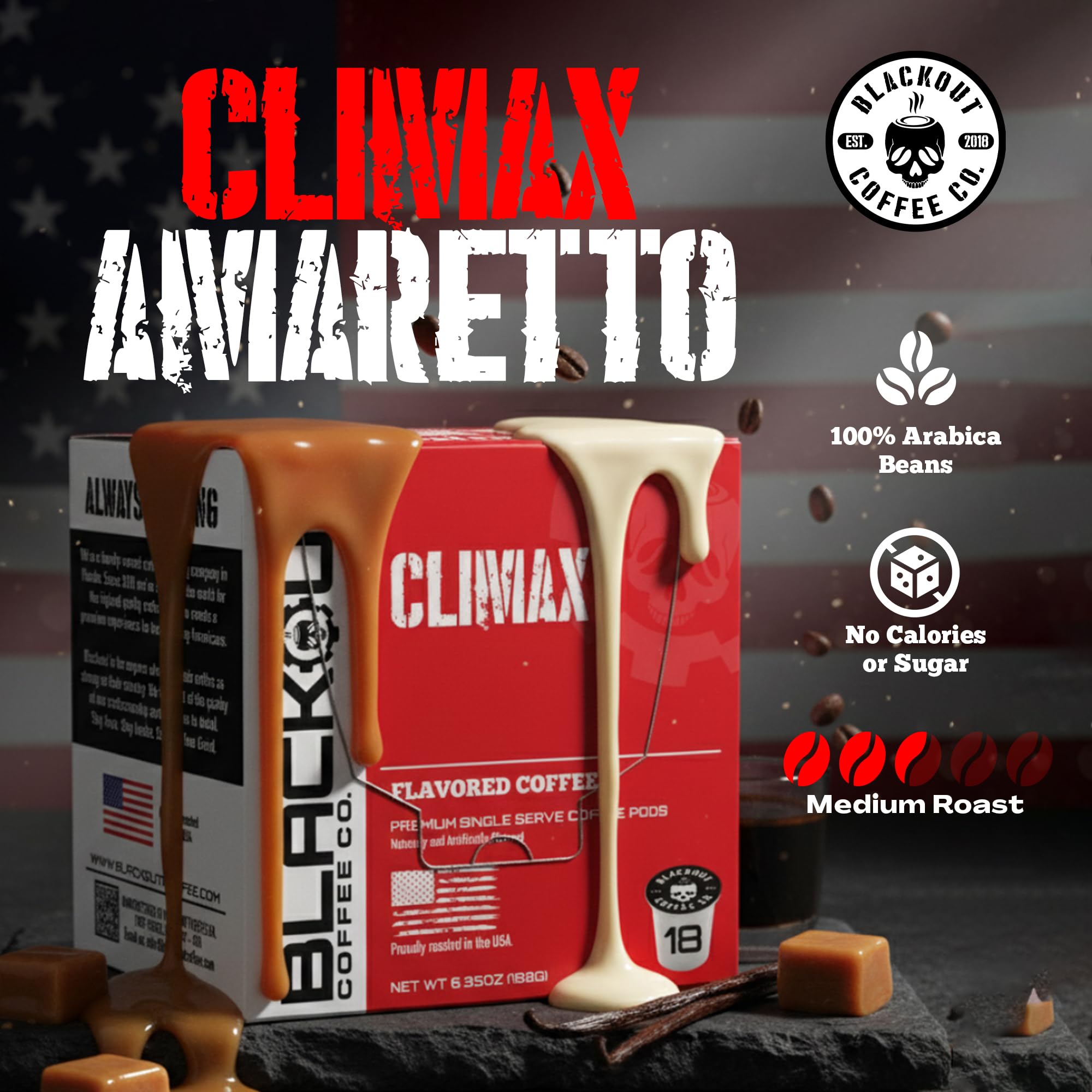 Blackout Coffee Co. cápsula colocada en cafetera compatible para preparación instantánea