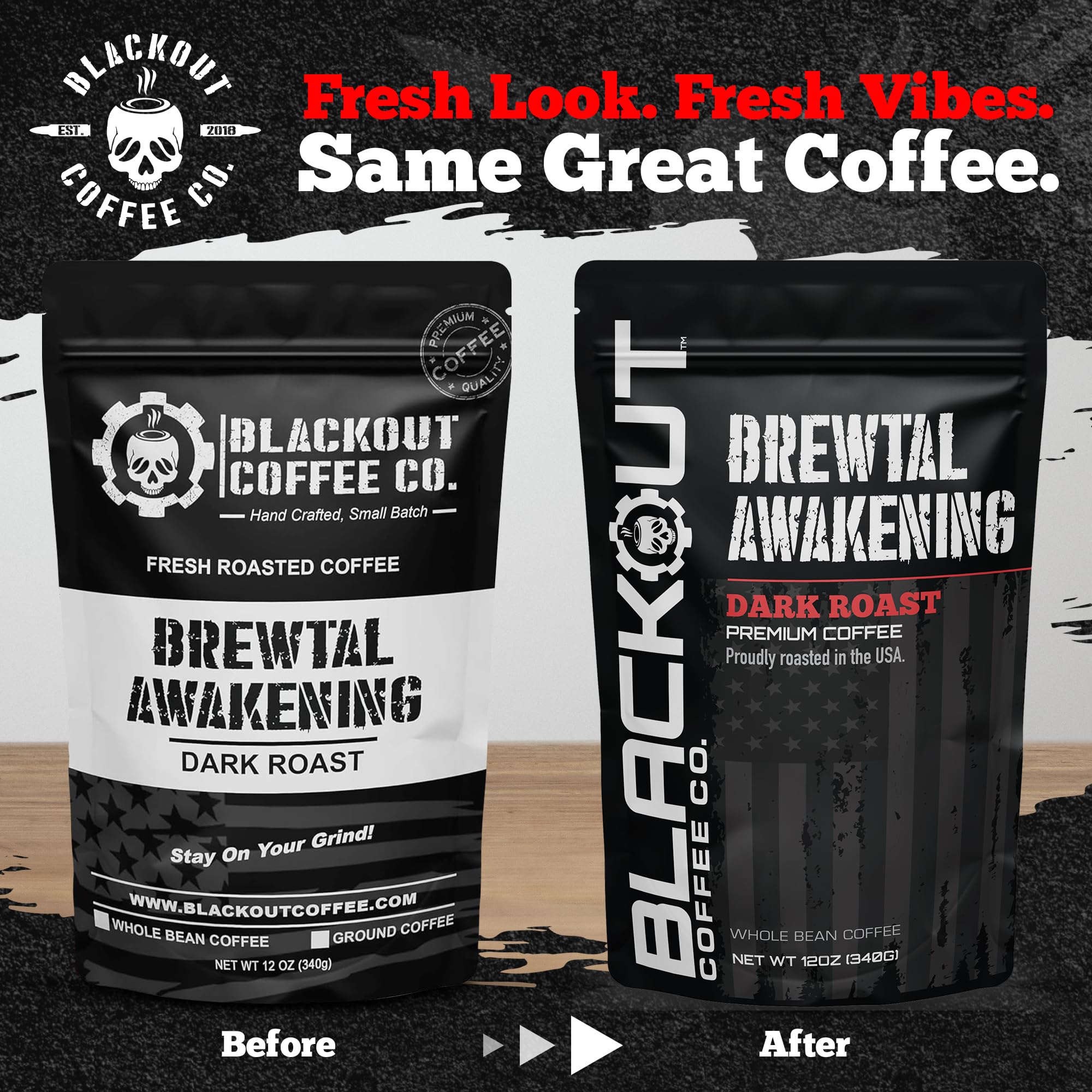 Blackout Coffee primeros planos de granos para apreciar textura y tueste