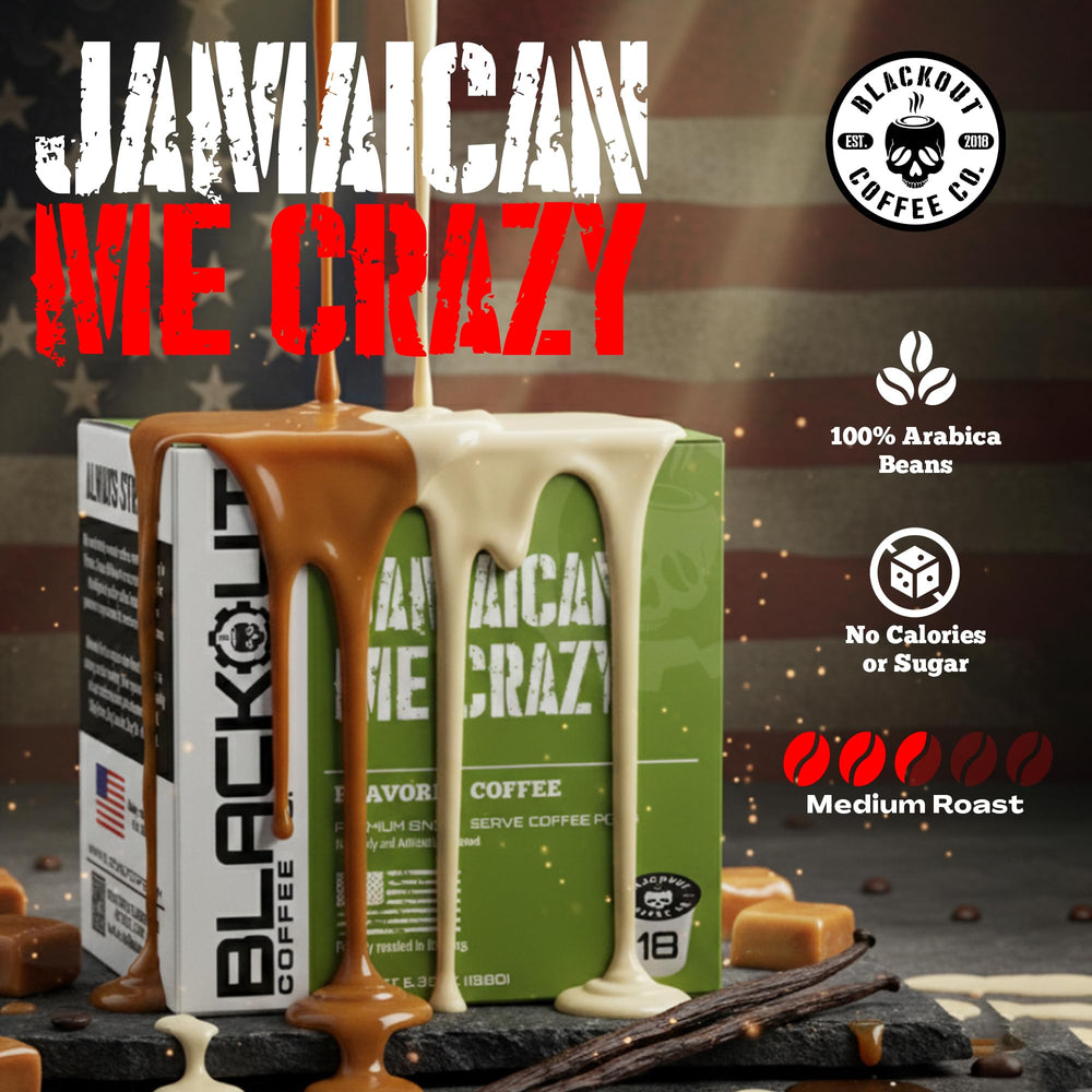 Blackout Coffee taza servida con crema y aroma visible para disfrute