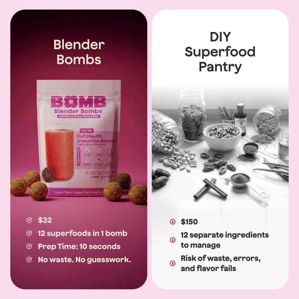 Blender Bombs tamaño de la porción en la mano para entender escala y facilitad de uso