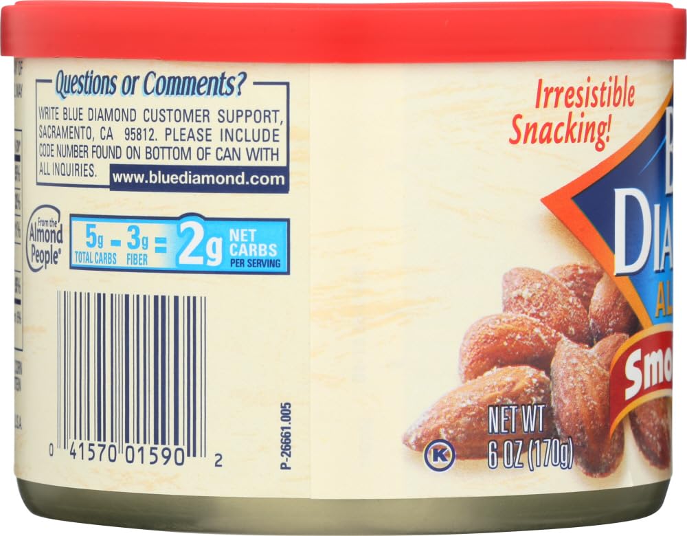 Blue Diamond primer plano de textura crujiente de las almendras, resalta sabor ahumado