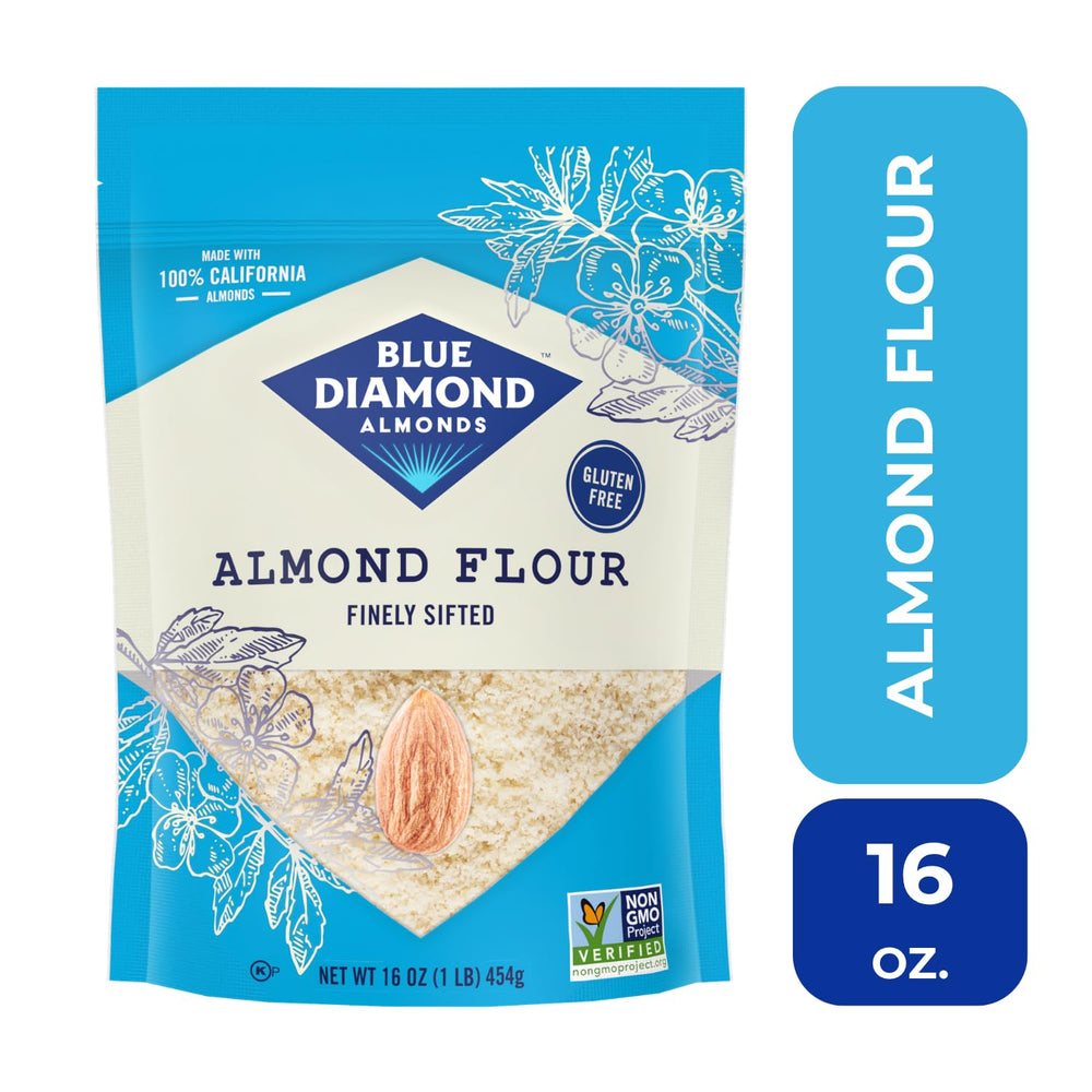 Blue Diamond Almonds harina en taza medidora, porciones precisas para recetas