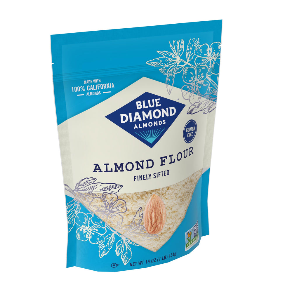Blue Diamond Almonds etiqueta nutricional y origen de almendras de California, transparencia