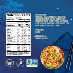 Blue Dragon detalle de textura de fideos de arroz finos, cocción rápida