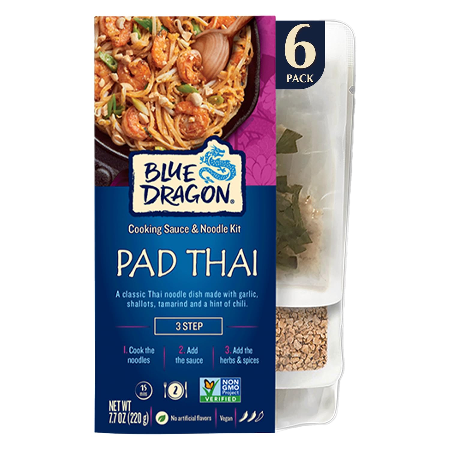 Blue Dragon paquete frontal mostrando contenido y conveniencia