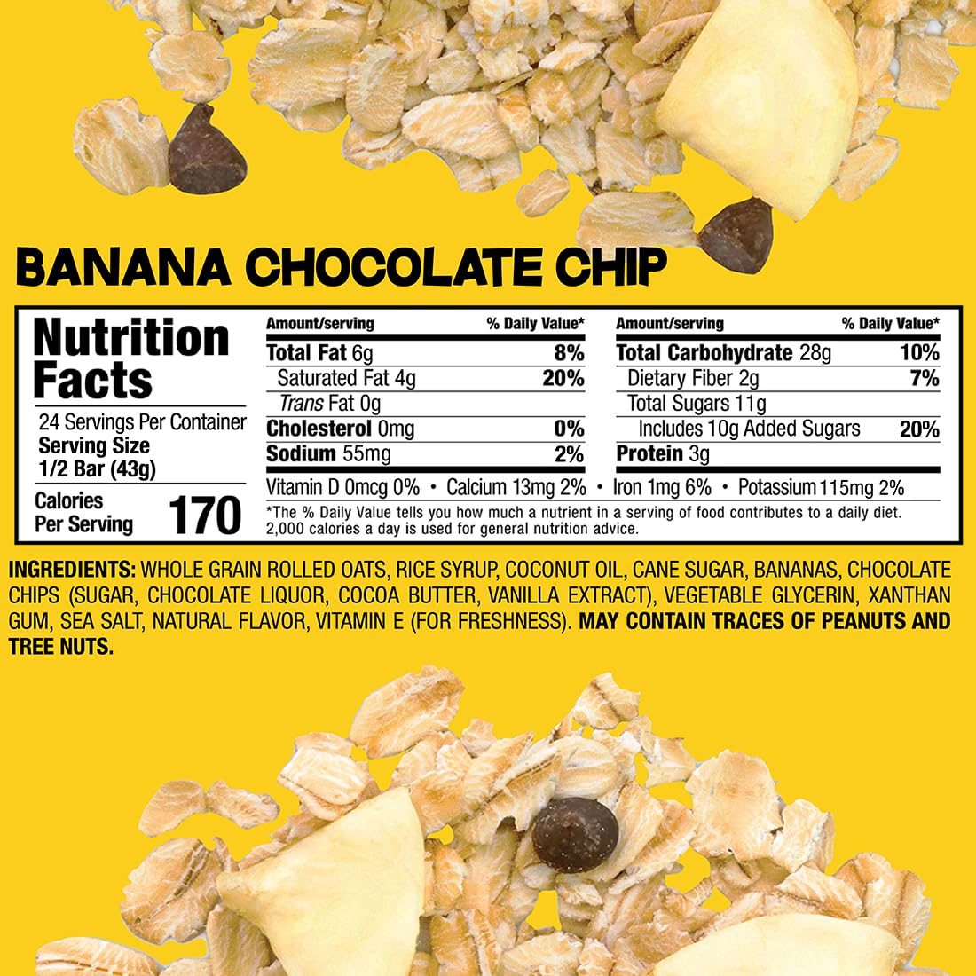 Bobo's barrita abierta en mano lista para comer, práctico snack vegano y sin gluten