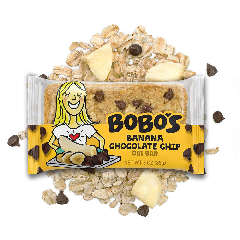 Bobo's barrita junto a un móvil para comparar tamaño y facilidad de transporte