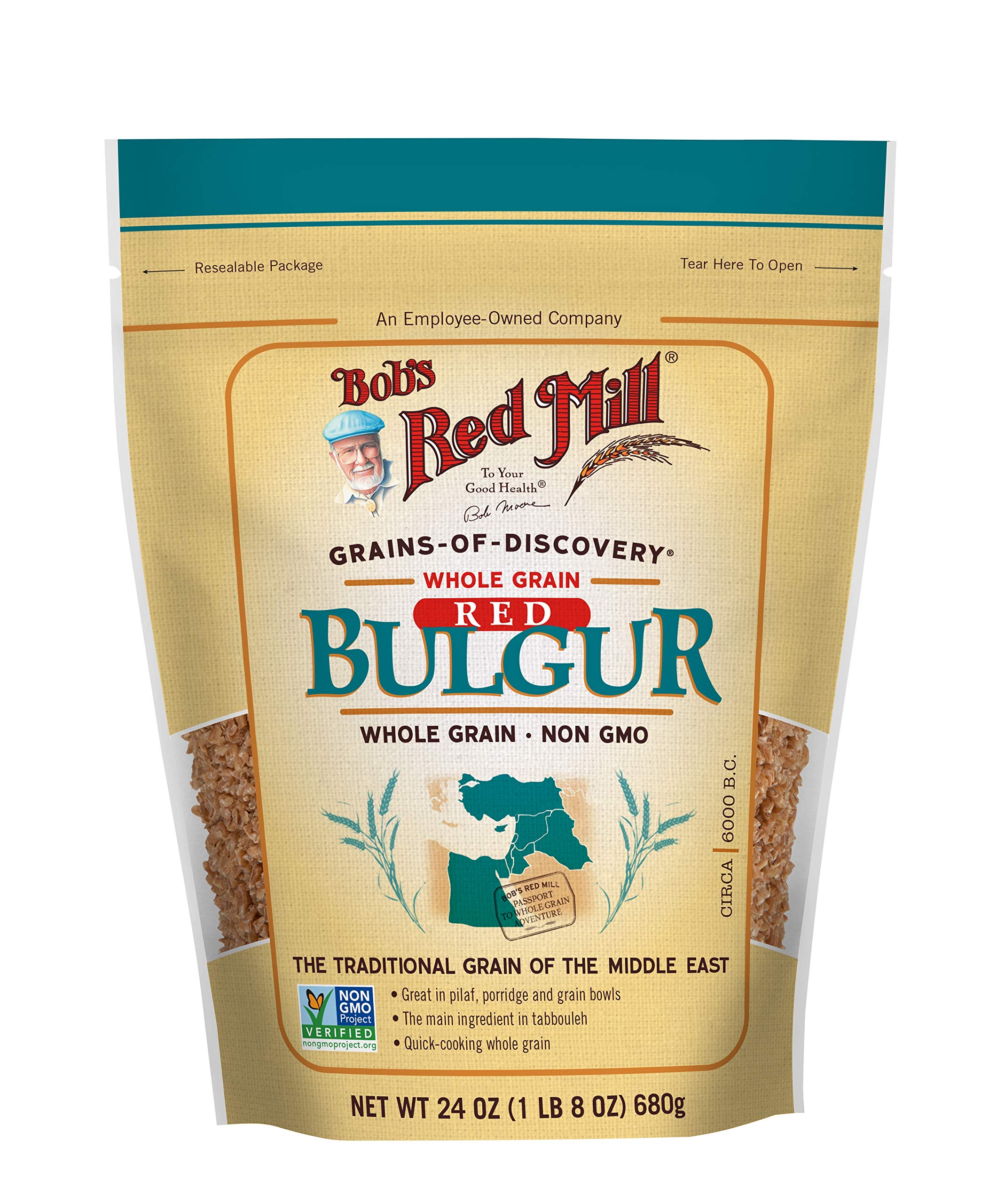 Bob's Red Mill bulgur rojo en tabbouleh fresco listo para servir