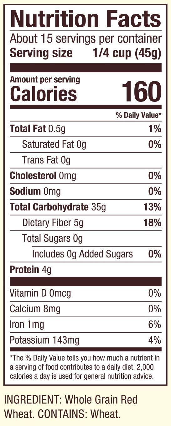Bob's Red Mill etiqueta nutricional visible y datos beneficiosos