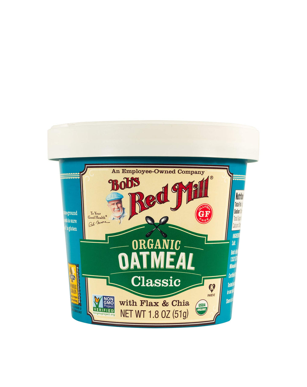 Bob's Red Mill primer plano de textura de avena y semillas, nutritiva