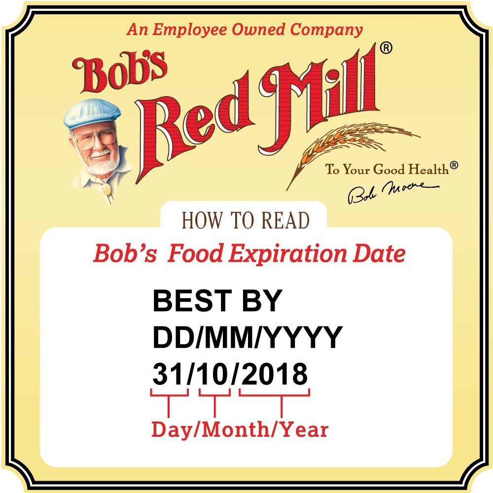 Bob's Red Mill etiqueta nutricional enfocada en granos integrales por porción