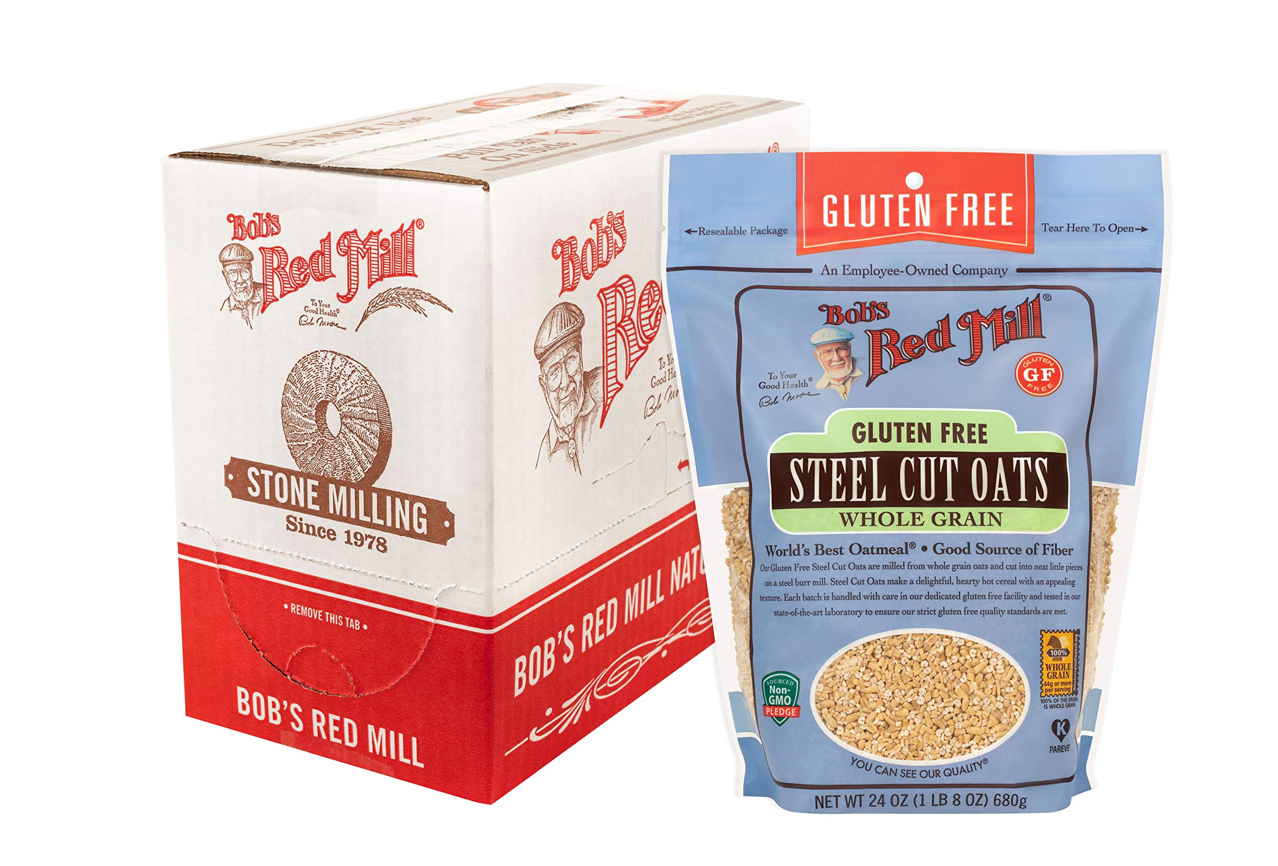 Bob's Red Mill frente del empaque mostrando marca y beneficio sin gluten