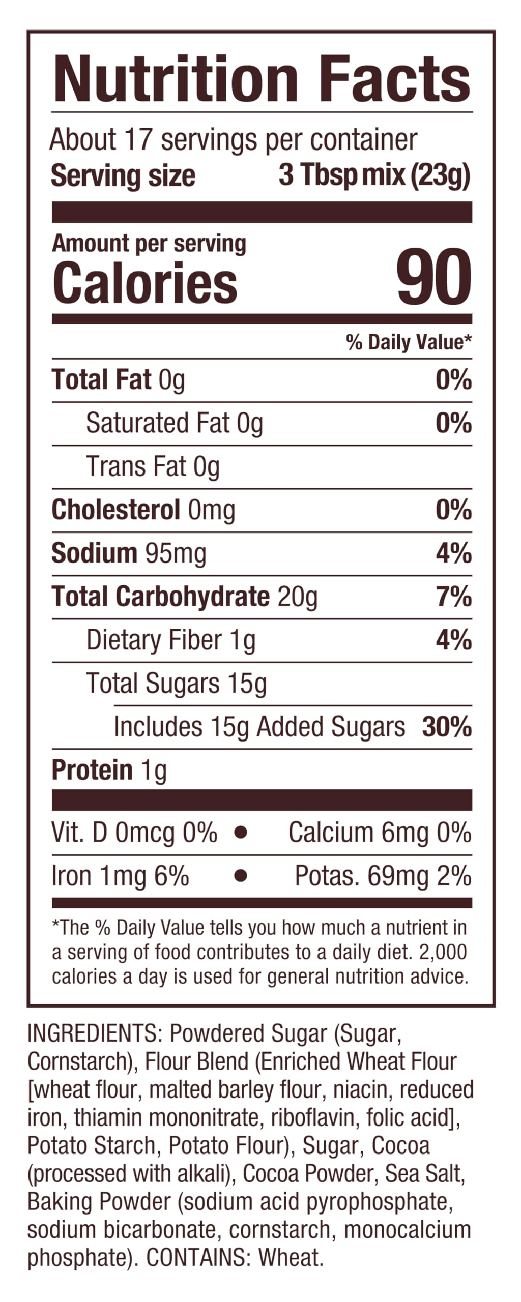 Etiqueta de ingredientes y nutrición de Bob's Red Mill, ingredientes claros