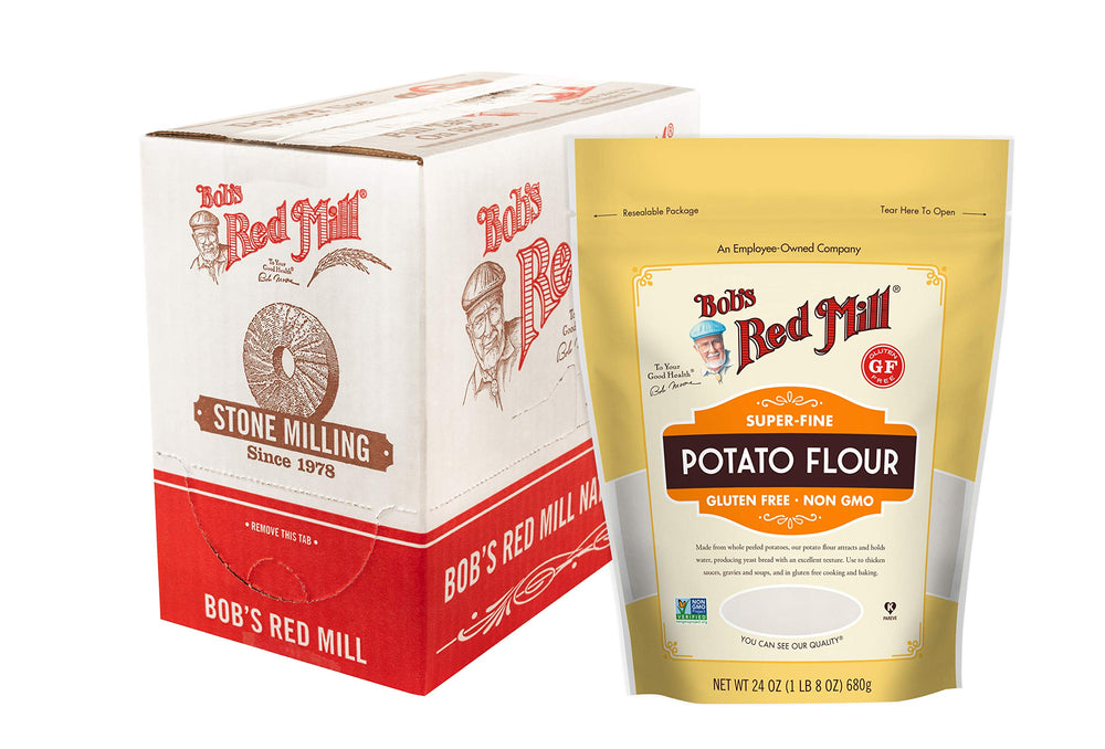 Bob's Red Mill paquete frontal de harina de papa 24 oz beneficio: almacenamiento práctico