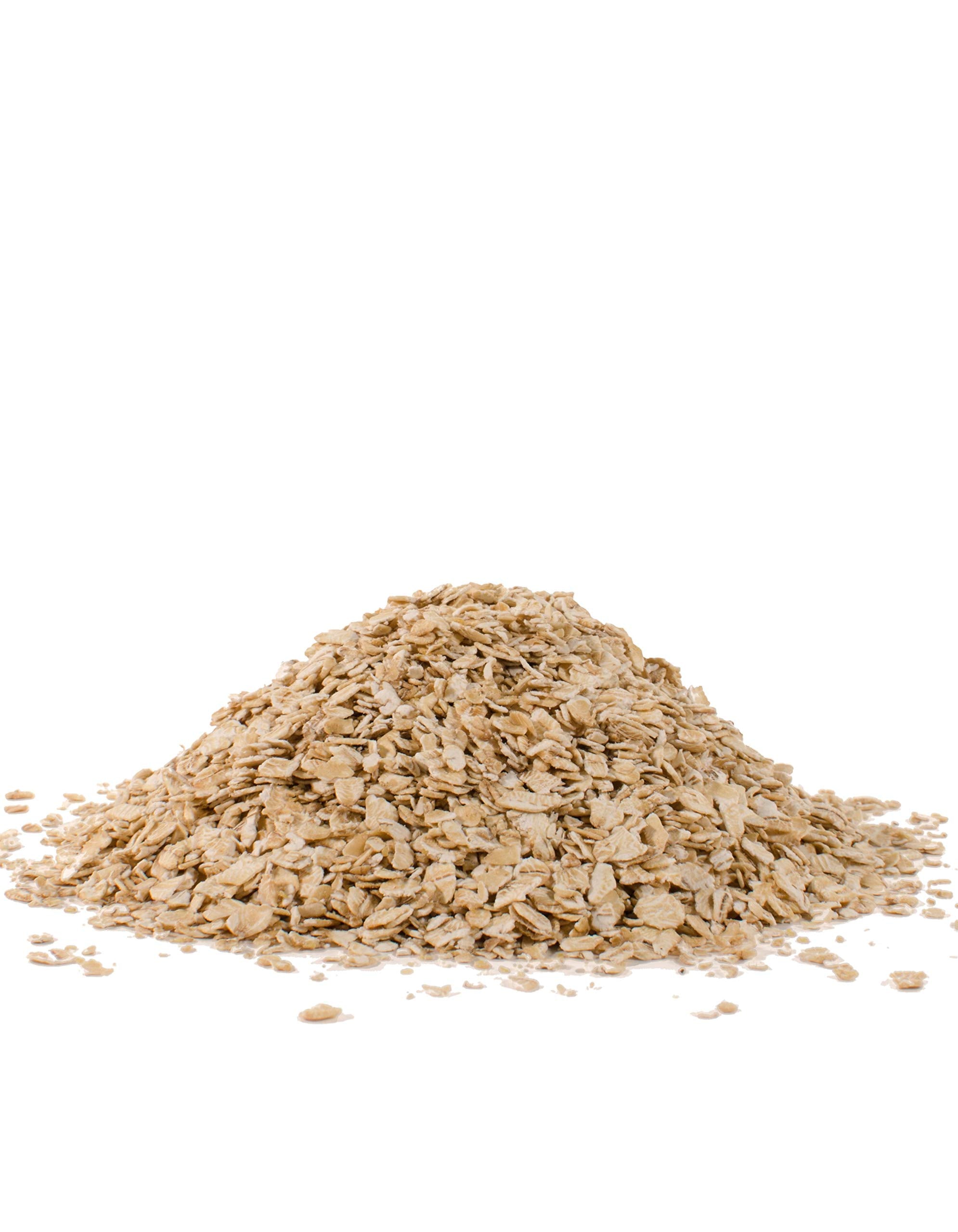 Bob's Red Mill bolsa abierta con avena y ingredientes para receta sobre mesa, facilitar preparación