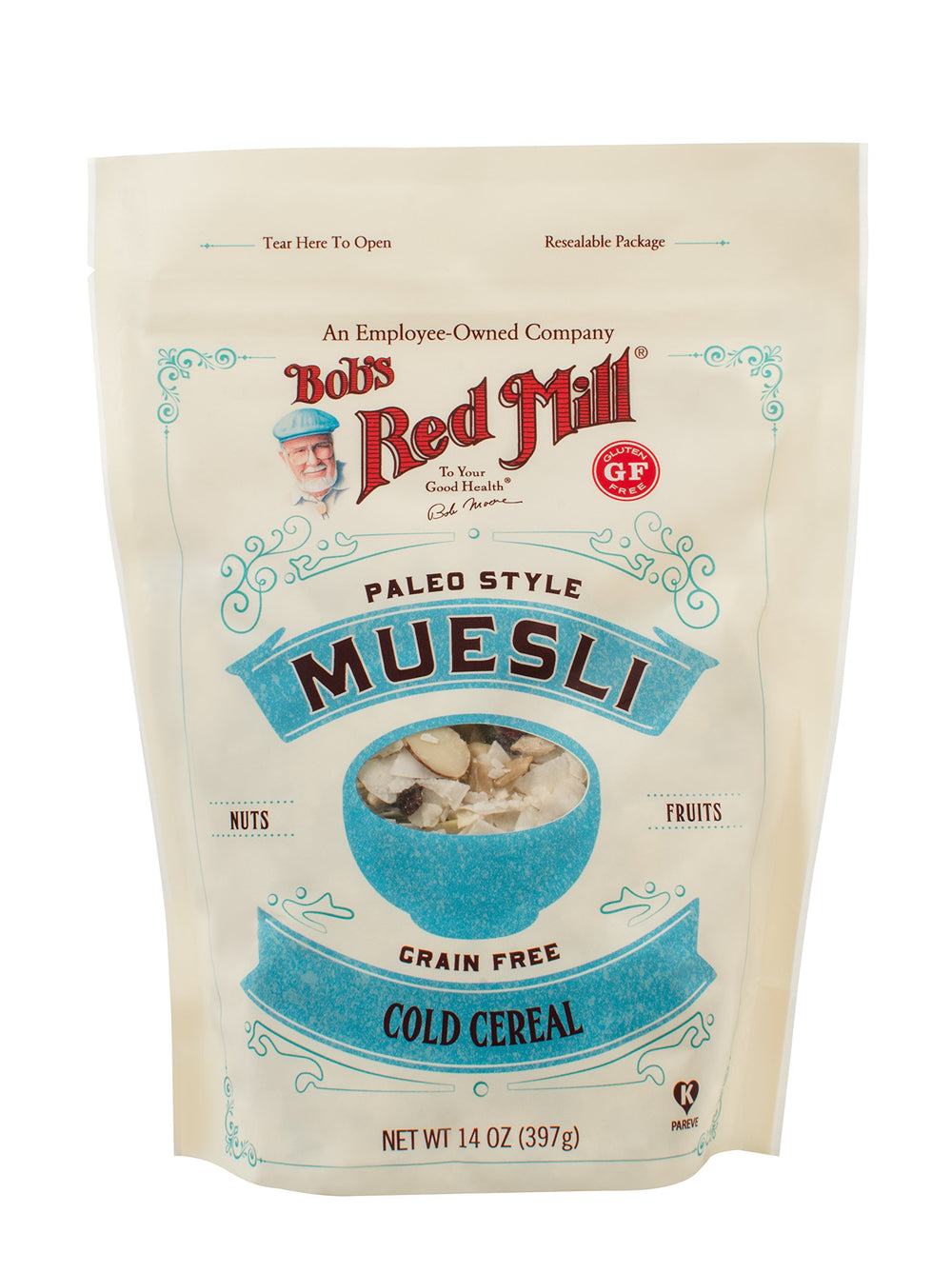 Bob's Red Mill primer plano de textura mostrando coco, nueces y semillas crujientes