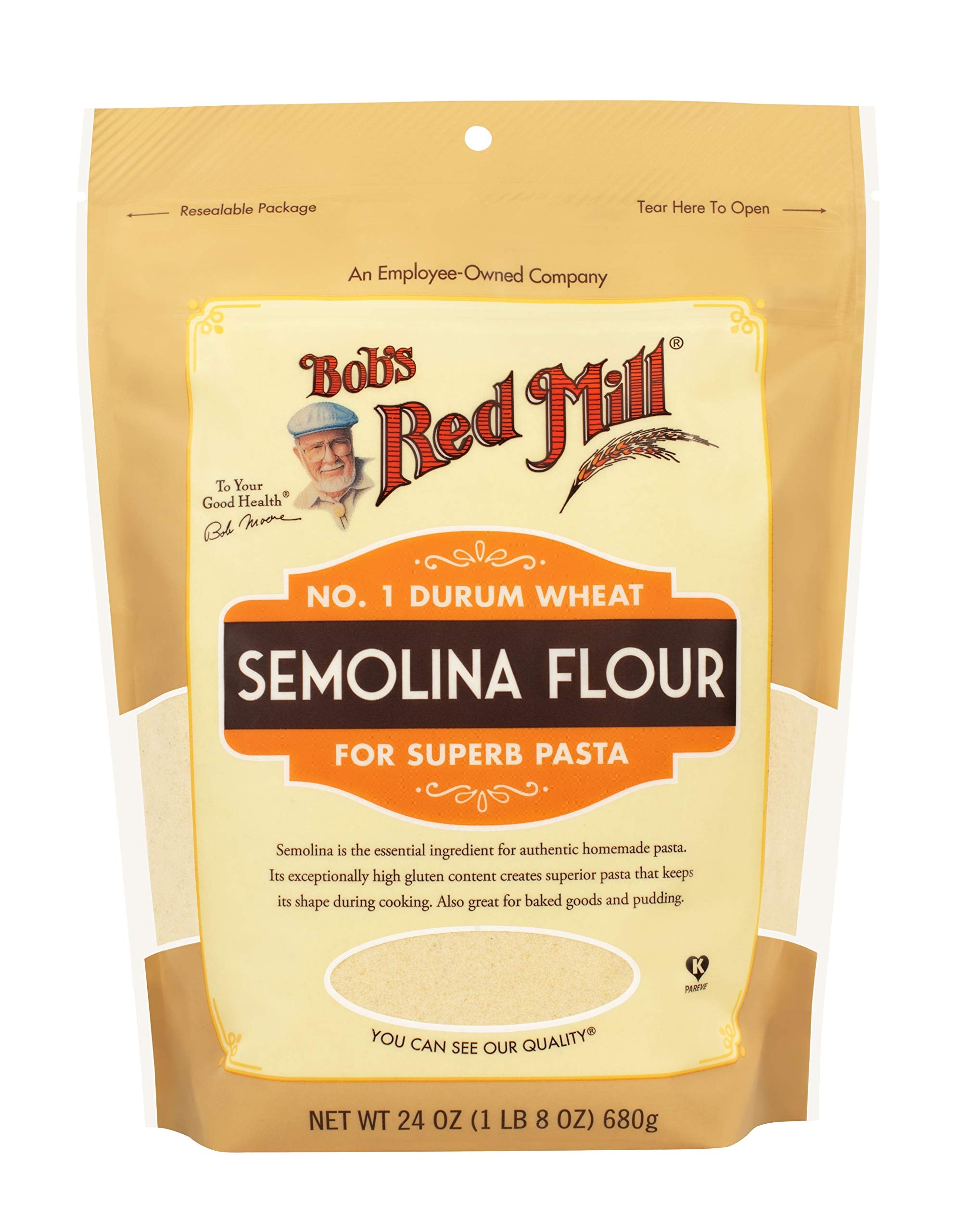 Bob's Red Mill fettuccine casero hecho con sémola, resultado firme