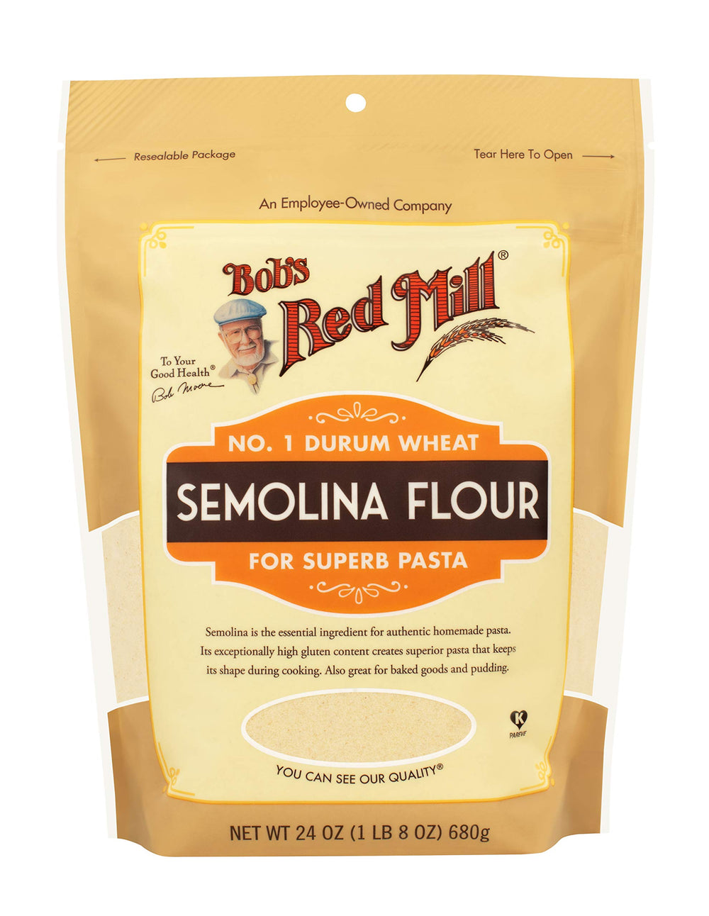 Bob's Red Mill fettuccine casero hecho con sémola, resultado firme