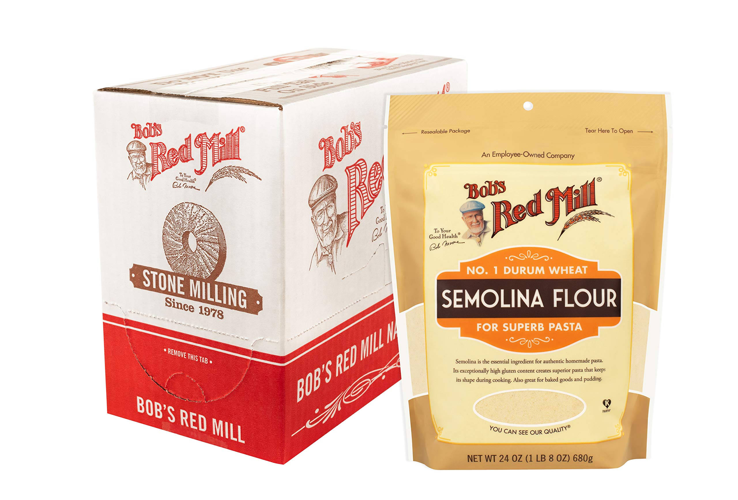 Bob's Red Mill paquete frontal mostrando etiqueta y tamaño práctico