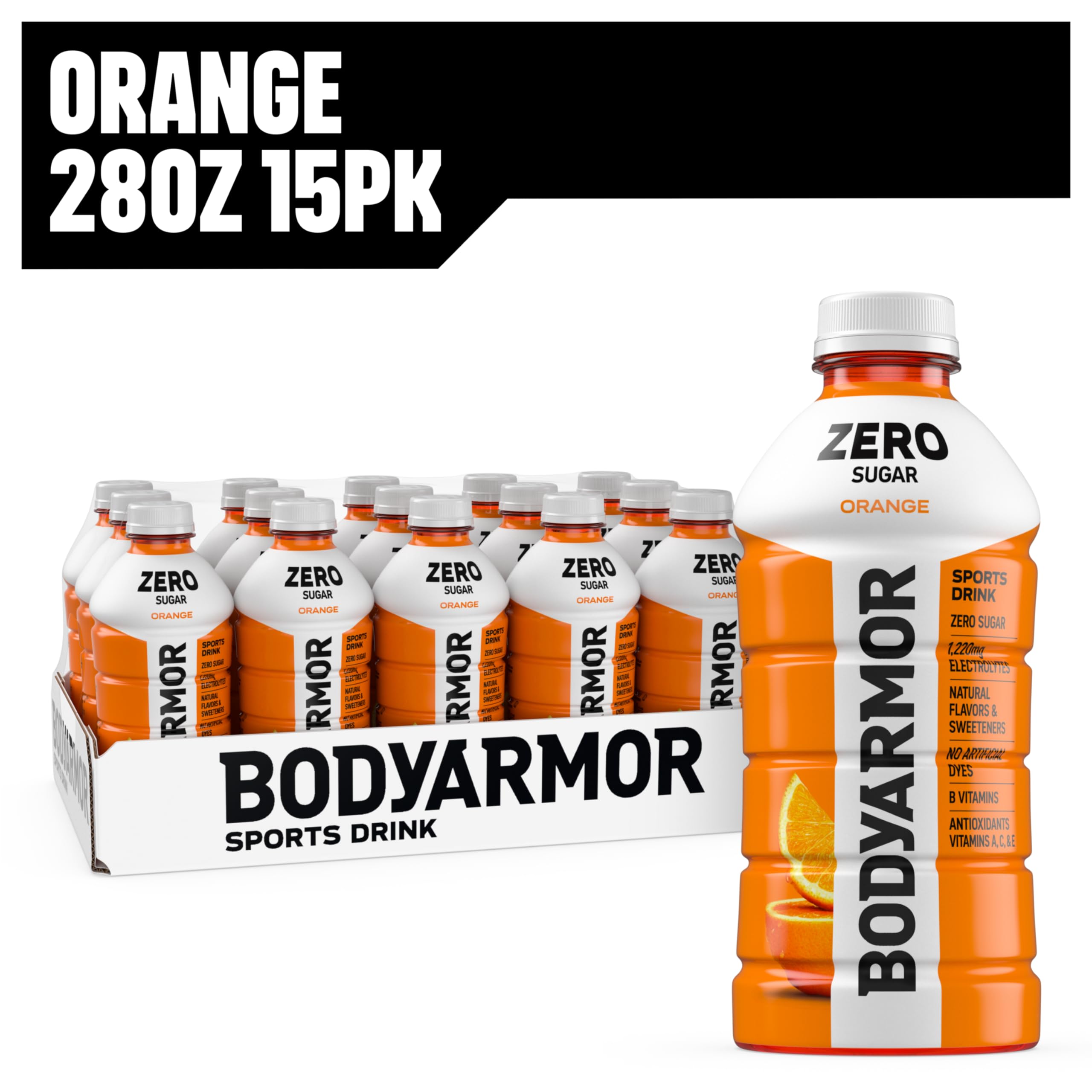 BODYARMOR botella en hielo mostrando frescura inmediata y enfriamiento rápido