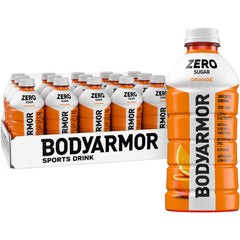 BODYARMOR botella frontal naranja mostrando diseño y beneficio hidratación limpia