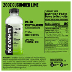 BODYARMOR Flash I.V. botella individual en primer plano con tapa visible