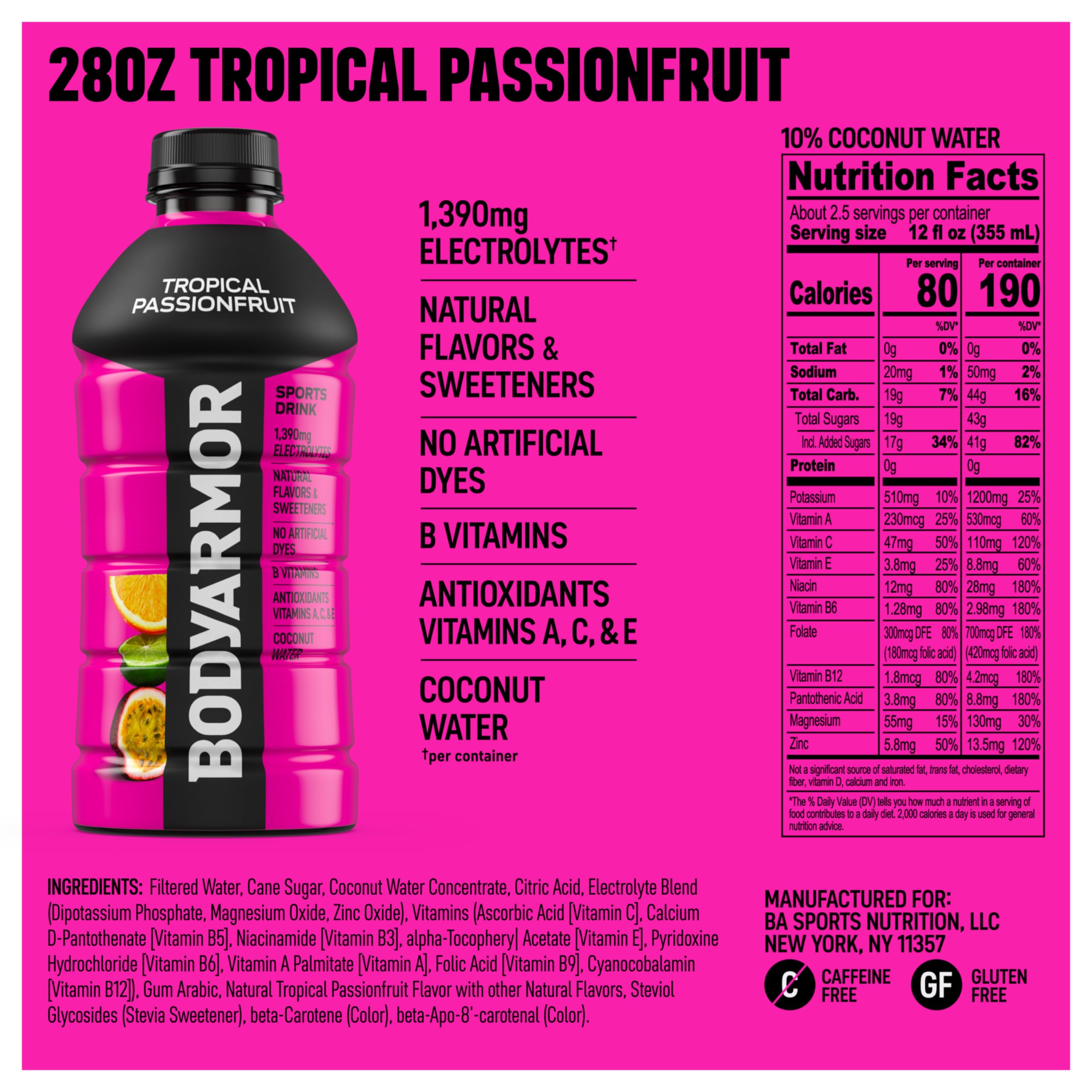 BODYARMOR primer plano de textura líquida resaltando sabor natural