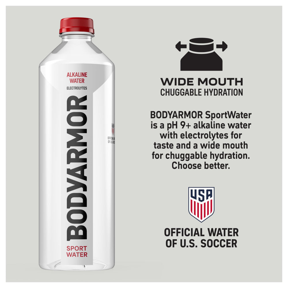 BODYARMOR agua cristalina textura que sugiere frescura y pureza
