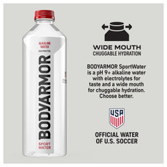 BODYARMOR agua cristalina textura que sugiere frescura y pureza