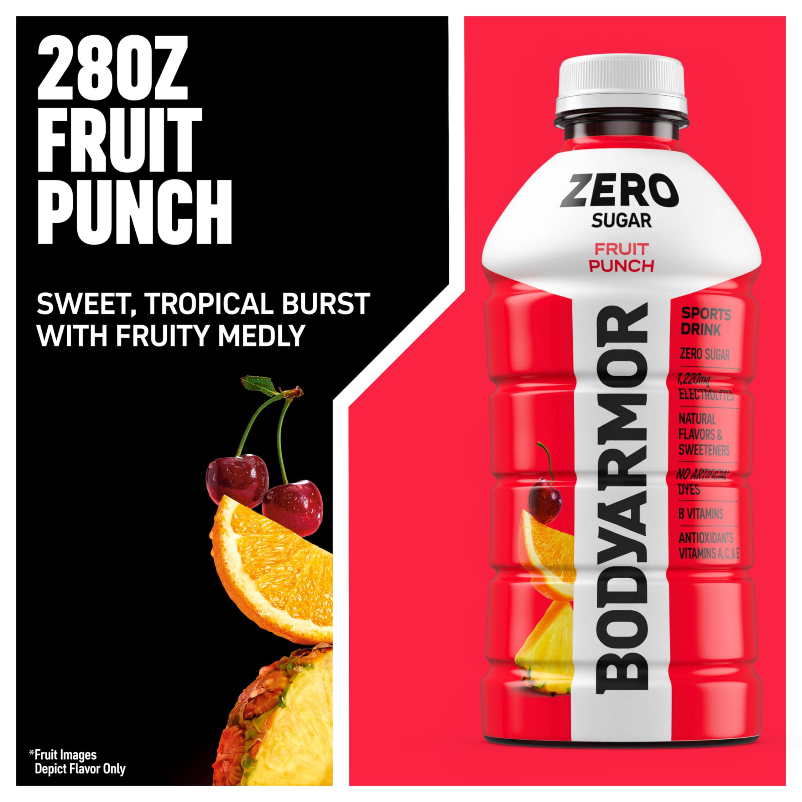 BODYARMOR botella en mano para comparar tamaño y transporte fácil