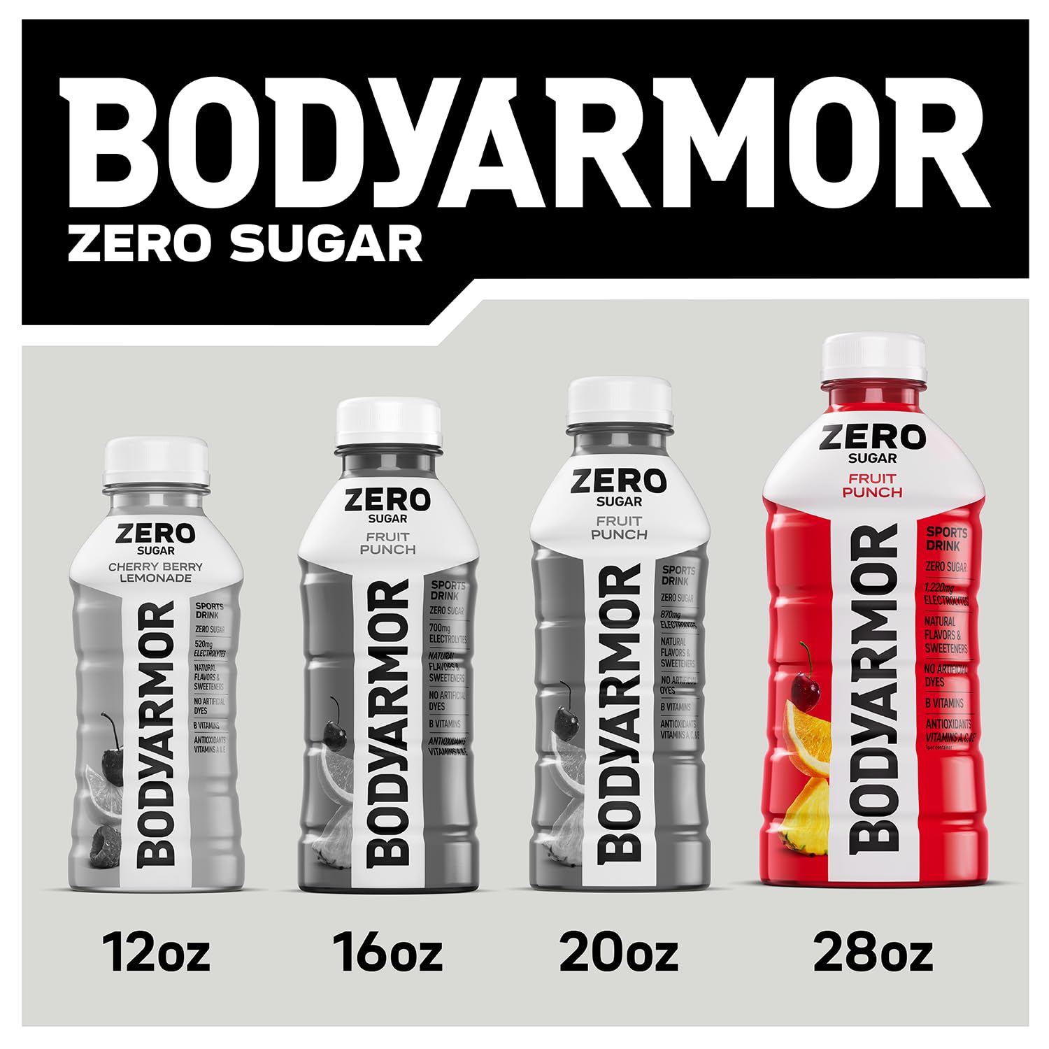 BODYARMOR botellas en nevera listas para refrescar y reponer electrolitos