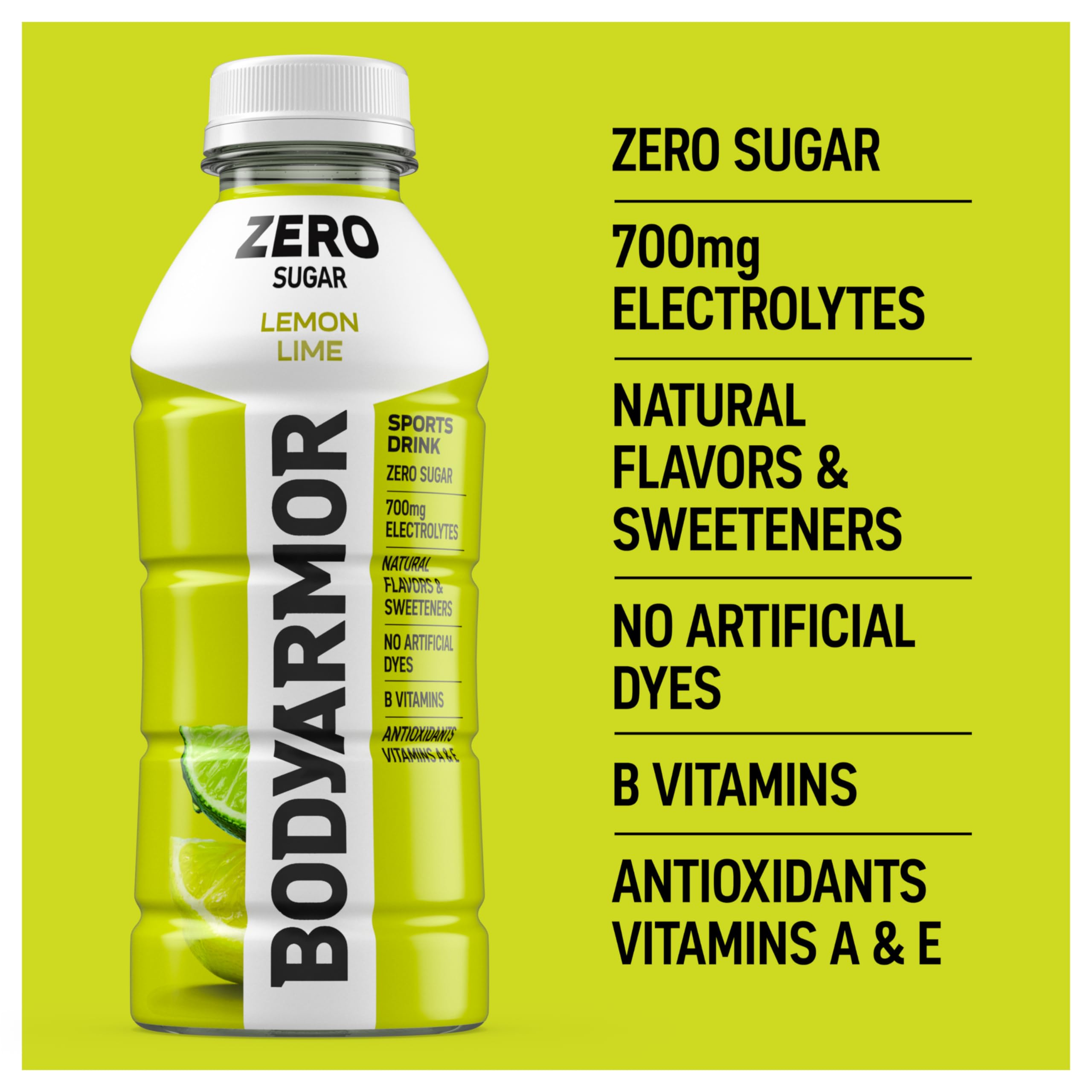 BODYARMOR vertiendo bebida en vaso, práctica para consumo inmediato