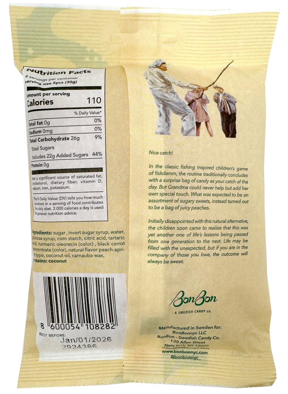 BonBon detalle de textura gomita ácida que destaca sabor durazno