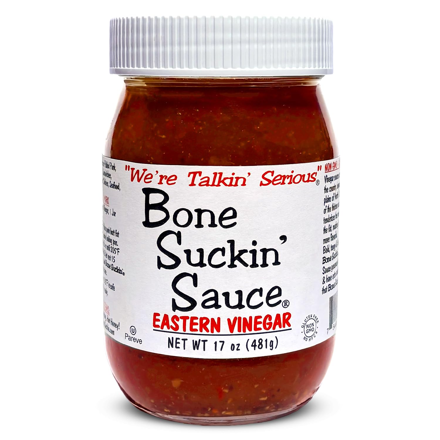Bone Suckin' botella frontal mostrando etiqueta y capacidad