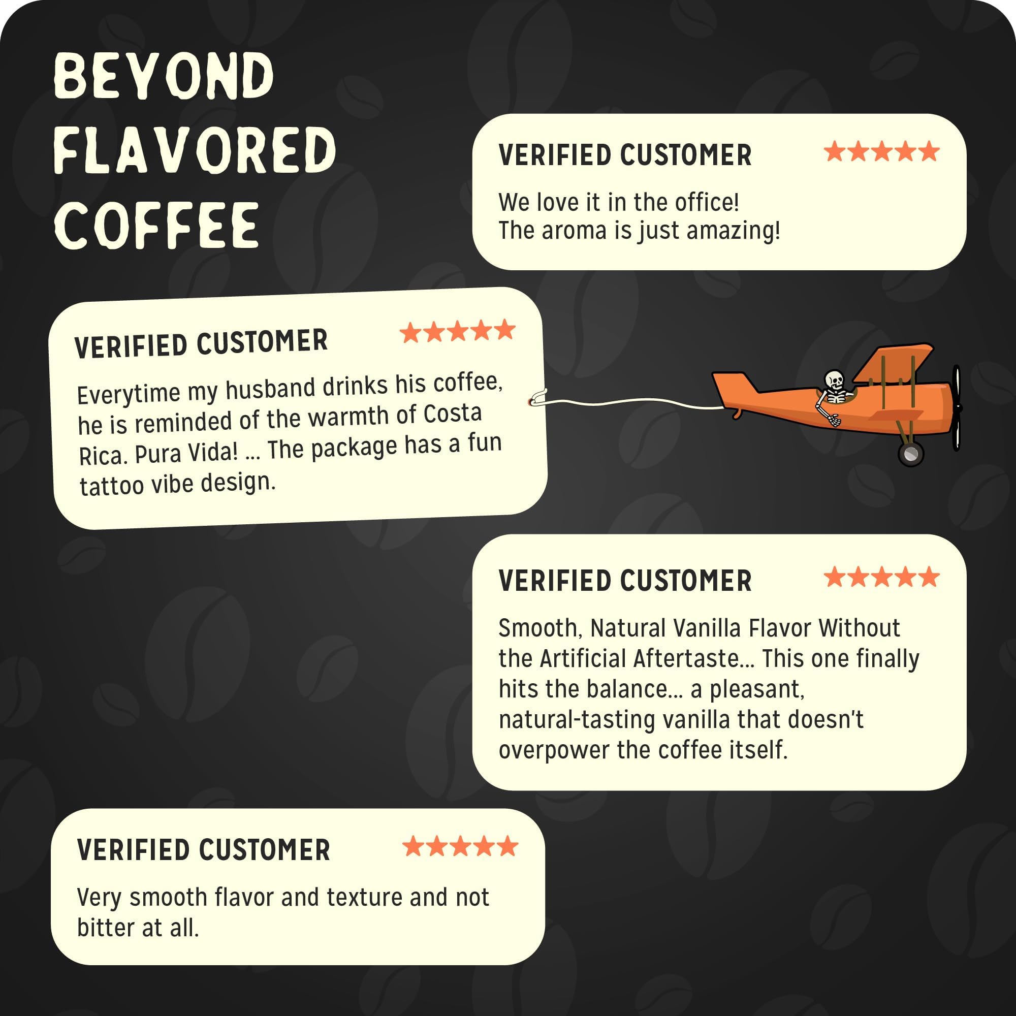 Bones Coffee Company bolsa 12 oz junto a regla para comparar tamaño y llevar porciones precisas