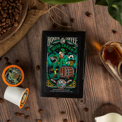 Bones Coffee Company taza de café preparado con crema ligera y aroma invitante