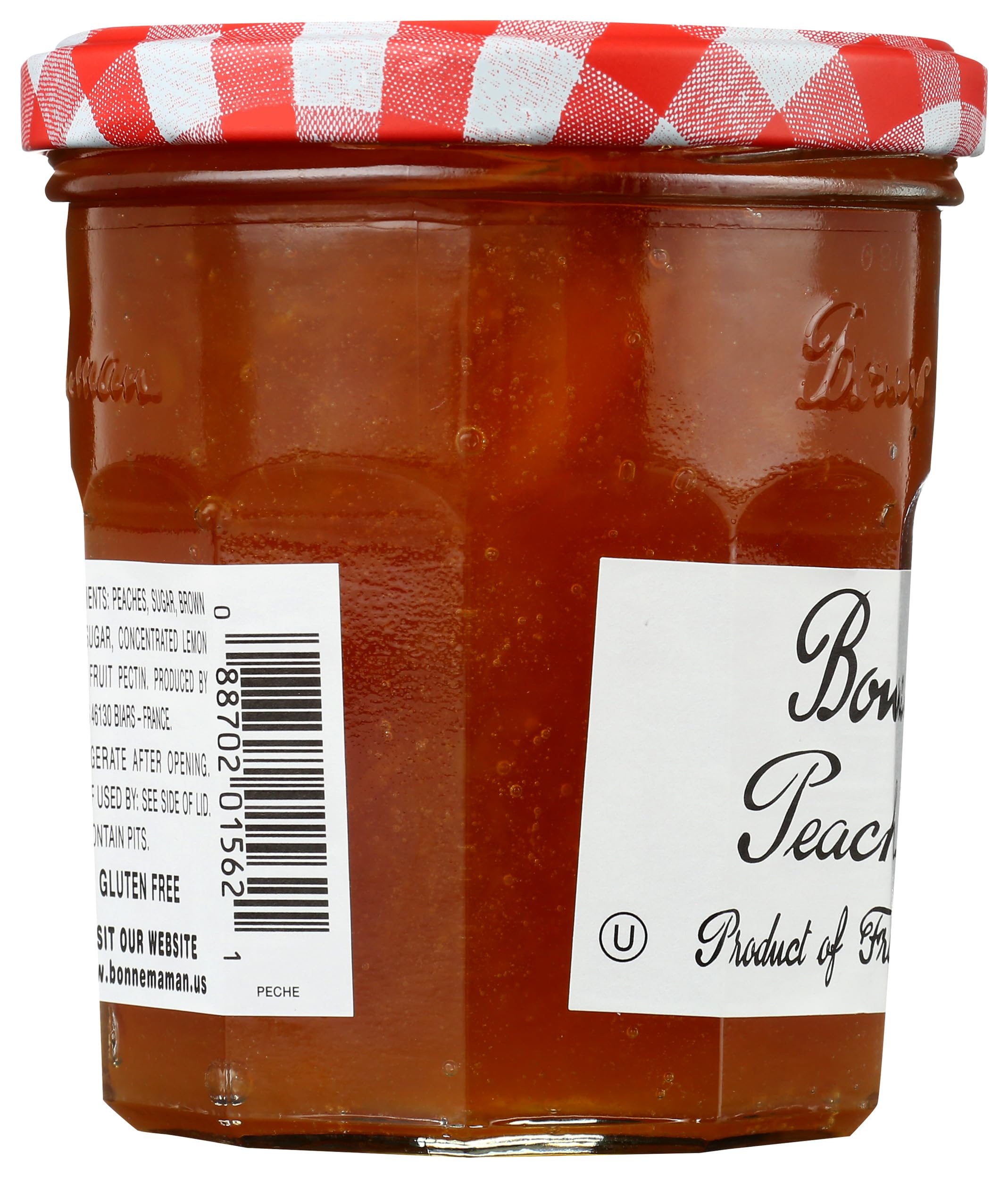 Bonne Maman duraznos frescos y azúcar, ingredientes simples y naturales